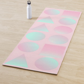 Tapete De Yoga Coleção Moderna Abstrata Rosa Beijo Menta