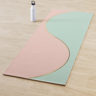 Tapete De Yoga Coleção Moderno Abstrato Rosa Bege Menta