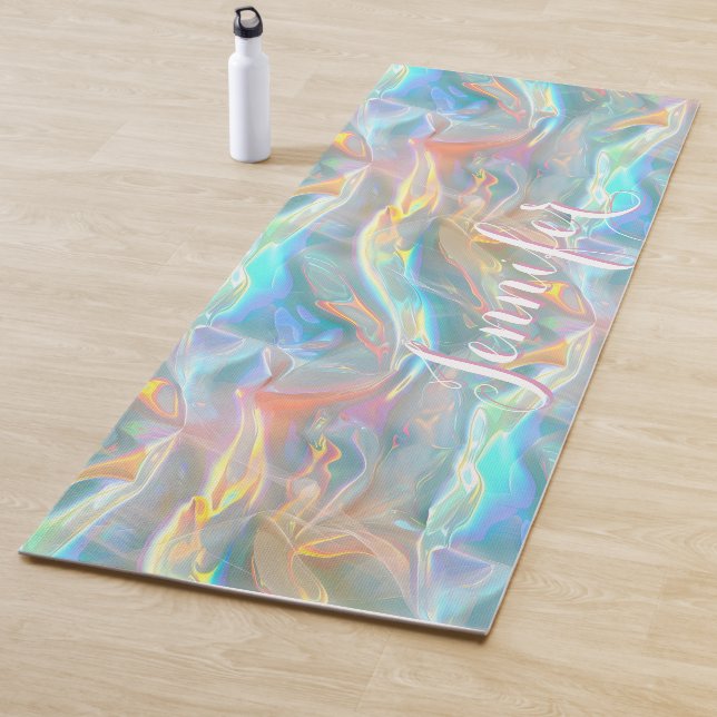 Tapete De Yoga Colorful Liquid Iridescent Pastel Holographic (In Situ)