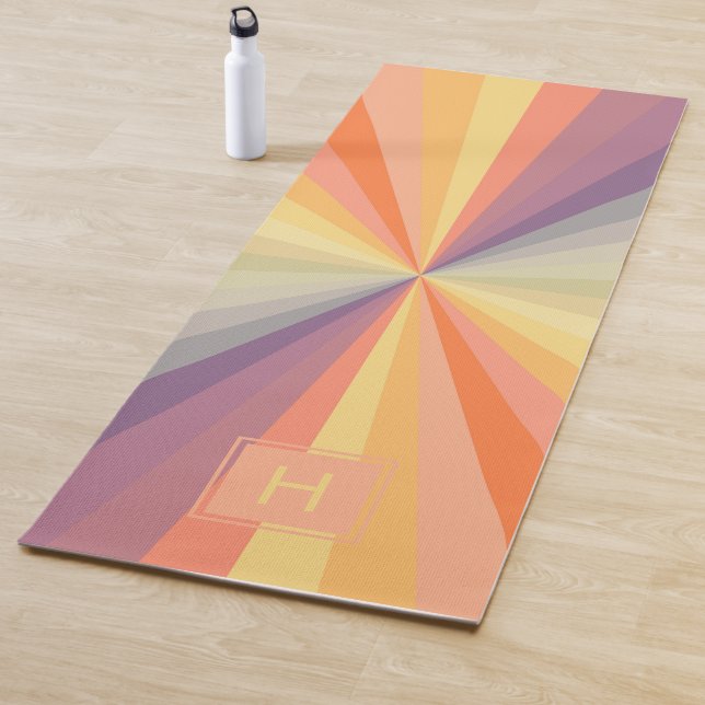 Tapete De Yoga Colorful Pastel Rainbow Monogram (In Situ)