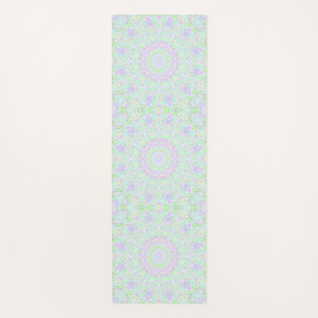 Tapete De Yoga Colorida Quirky Groovy Eclectic Pastel Mandala (Frente)