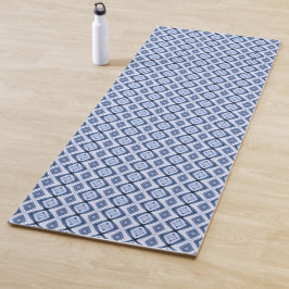 Tapete de Yoga com Padrão de Diamantes Azuis em Ha