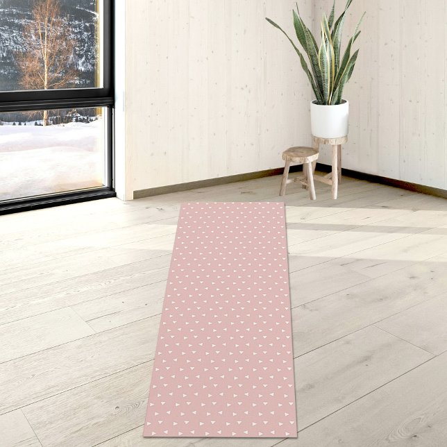 Tapete de Yoga com Padrão de Triângulos Rosa Claro (Criador carregado)
