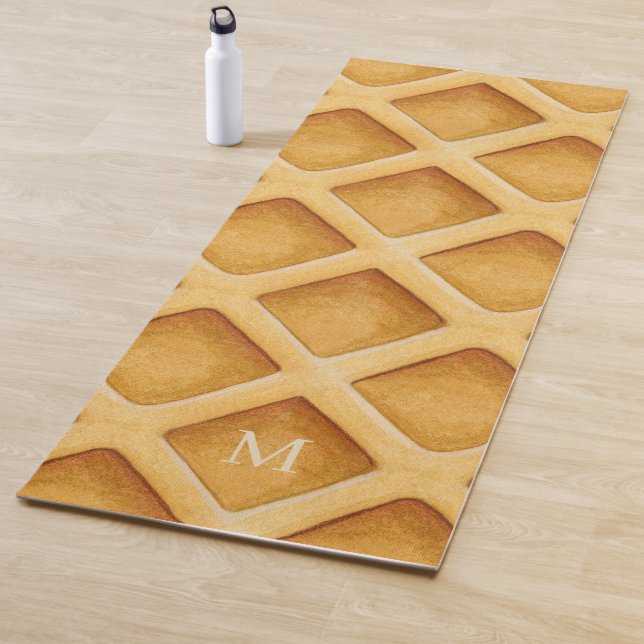Tapete de Yoga com Padrão de Waffle Divertido e Mo (In Situ)