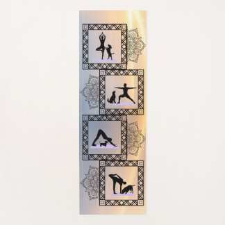 Tapete de yoga com silhueta de cão geométrico e ar
