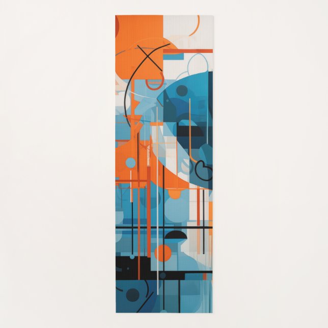 Tapete De Yoga composição de formas geométricas de abstrato (Frente)
