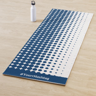 Tapete De Yoga Conectar Hashtag Social Handle Azul Branco Meio To
