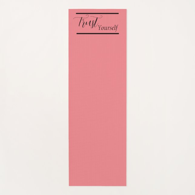 Tapete De Yoga 'Confie em si mesmo' Frase Preta (Frente)
