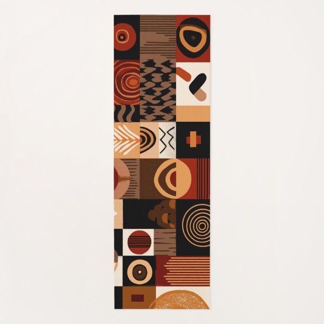 Tapete De Yoga Congolese motifs background grid (Frente)