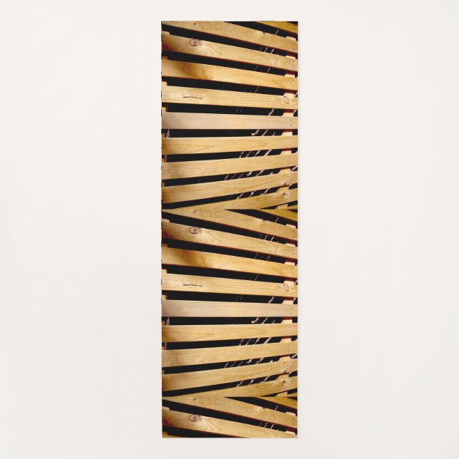 Tapete De Yoga Conselhos de cerca de madeira, (Frente)