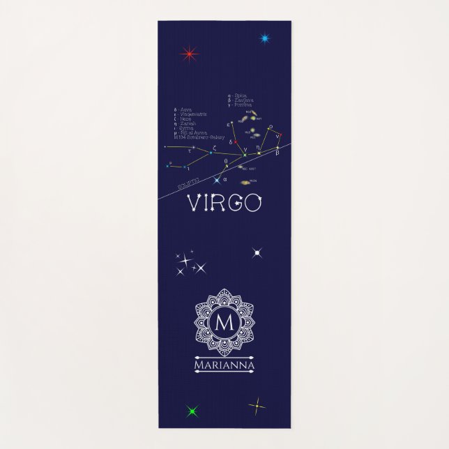 Tapete De Yoga Constelação Zodiac Virgo (Frente)