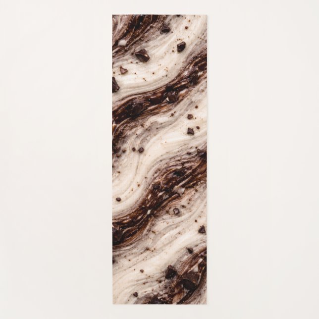 Tapete De Yoga Cookies and Cream Milkshake Marble Texture Design (Frente)