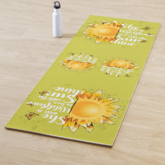 Tapete De Yoga Cool Botanical Sunshine Sunflower