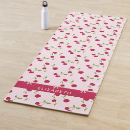 Tapete De Yoga Coquette de impressão de cereja fofa personalizada