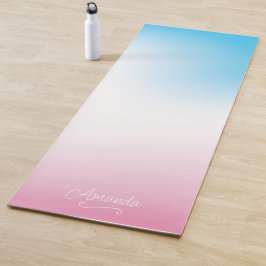 Tapete De Yoga Cor-de-rosa de nome personalizado