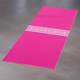 Tapete De Yoga Cor-de-rosa-quente de nome personalizado