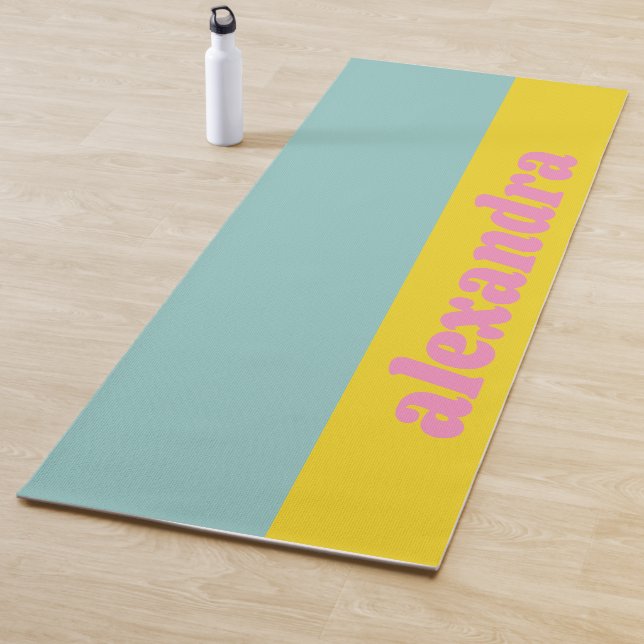 Tapete De Yoga Cor Personalizada de Bloco de Cor Pastel Brilhante (In Situ)