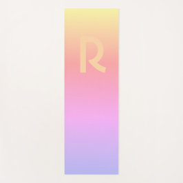 Tapete De Yoga Cor Solar Rosa Moderna do Monograma