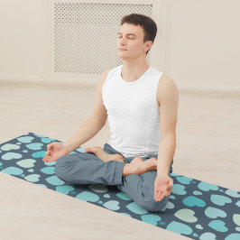 Tapete De Yoga corações azuis fofos