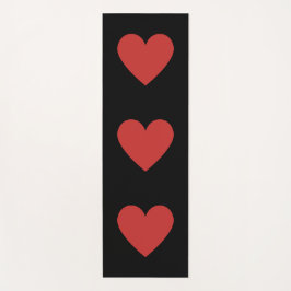 Tapete De Yoga Corações vermelhos, fundo preto ioga mat