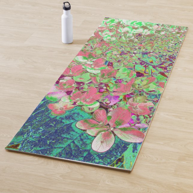 Tapete De Yoga Coral Elegante e Chartreuse Limelight Hydrangea (In Situ)