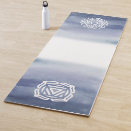 Tapete De Yoga Coroa Azul e Branco e Coroa e Raiz Chakra