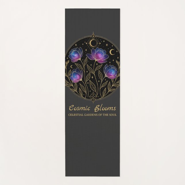 Tapete De Yoga Cosmic Blooms – Celestial Floral Mandala flowers (Frente)
