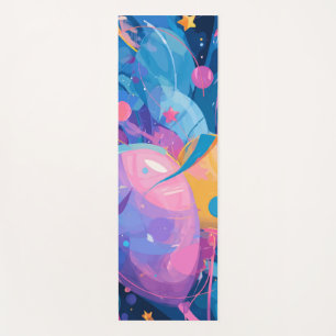 Tapete De Yoga Cosmic Celebration: Abstract Floating Orbs and Sta