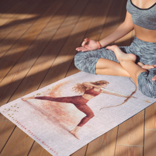 Tapete De Yoga Cota de Sagitário Ilustrada Personalizada