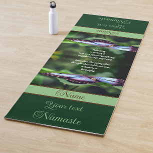 Tapete De Yoga Cota Inspiradora de Borboleta Azul Personalizada