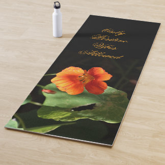 Tapete De Yoga Cotação Inspirativa Nasturtium Floral