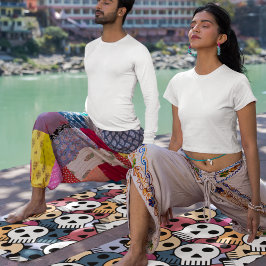 Tapete De Yoga crânios de halloween