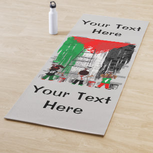 Tapete De Yoga Crianças de Gaza Pintando a Bandeira da Palestina 