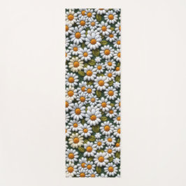 Tapete De Yoga Crochet White Daisies Spring Wildflowers