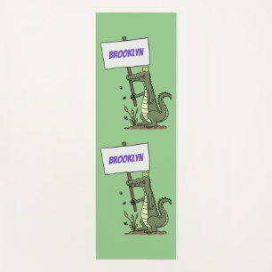 Tapete De Yoga Crocodilo engraçado, alinhador com cartoon