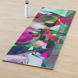 Tapete De Yoga Custom Bold Colorful Abstract 3D Effect Ribbon