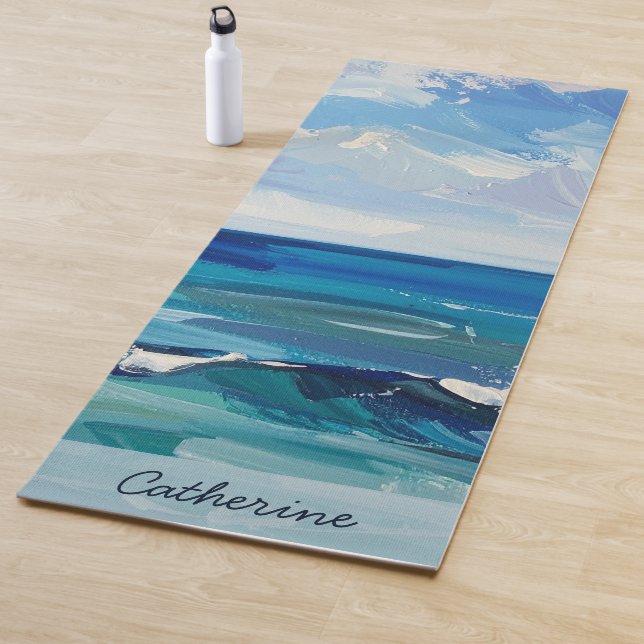 Tapete De Yoga Custom Ocean Beach Waves Yoga Mat (In Situ)
