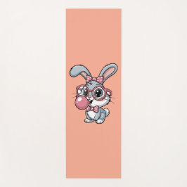 Tapete De Yoga Cute Bunny with Glasses Blowing Bubble Gum