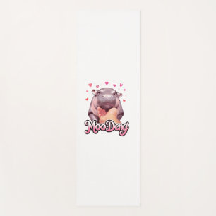 Tapete De Yoga Cute Moo Deng Hippo Girlie Hearts para garotas w