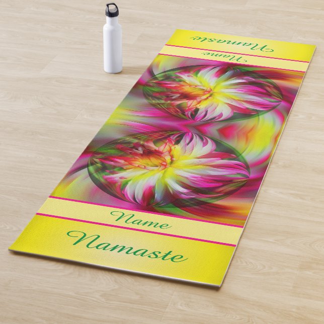 Tapete De Yoga Dahlia Flower Floral Abstrato Personalizada (In Situ)
