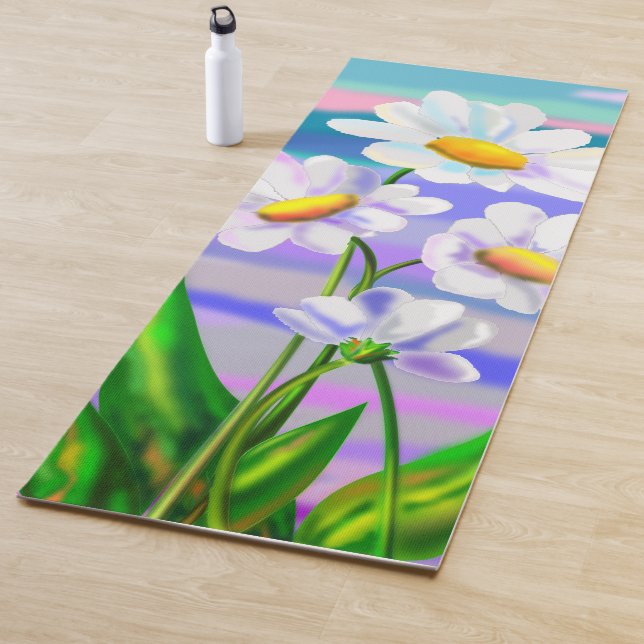 Tapete De Yoga Daisy Flowers Yoga Mat Primavera Daisies (In Situ)