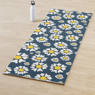 Tapete De Yoga Daisy Pattern, Floral Pattern, White Daisies