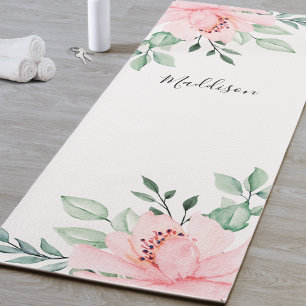 Tapete de Yoga de Flor Rosa Personalizado
