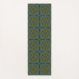 Tapete De Yoga Deco do Ponto de Estrela Azul e Dourado