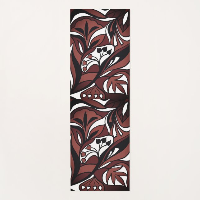 Tapete De Yoga Dekoratives Muster in Schokoladenfarbe (Frente)