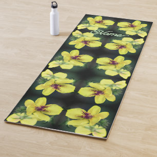 Tapete De Yoga Delicar Abstrato de flor silvestre Amarelo Persona