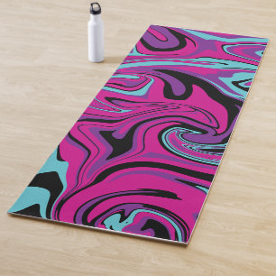 Tapete De Yoga Derramar - Rosa, Púrpura, Azul e Preto