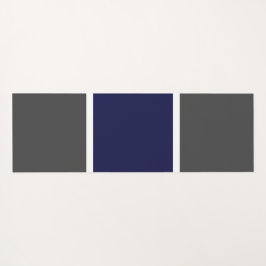 Tapete De Yoga Desenho Esportivo Azul Marinho Branco Cinza Blocos