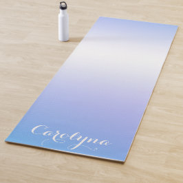 Tapete De Yoga desenho ombre violeta e azul
