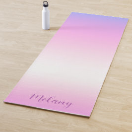 Tapete De Yoga Desenho ombre violeta e rosa com nome